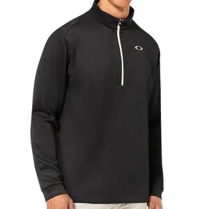 Oakley Mens Medium Black and White Pleasant Mock Neck Long Sleeve Zip Up O